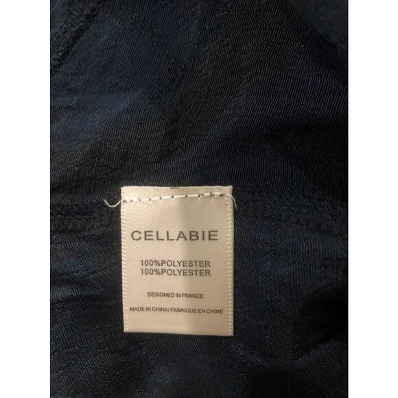 Cellabie women's navy blue sheer handkerchief tunic blouse size large - Picture 4 of 5